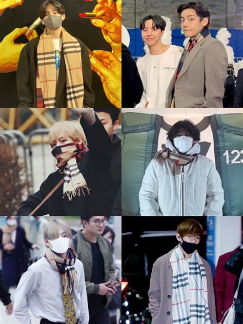 taehyung burberry scarf|Taehyung and his .